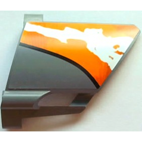 Technic, Panel Fairing #22 Large Short, Small Hole, Side A with Orange and White Splatter Pattern 1 (Sticker) - Set 8297