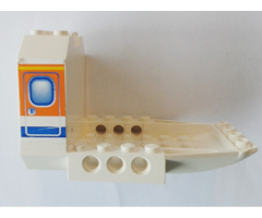 Aircraft Fuselage Forward Bottom Angular 6 x 10 x 5 (Cockpit) with Blue and Orange Door Pattern on Both Sides (Stickers) - Set 4619