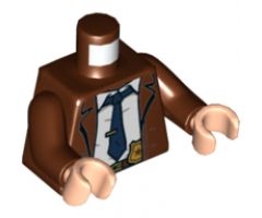 Torso Overcoat, White Shirt, Dark Blue Tie, Gold Tie Clip and Badge Pattern / Reddish Brown Arms / Light Nougat Hands