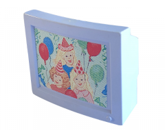 Scala Television / Computer Monitor with Balloons and 3 Girls with Party Hats Pattern (Sticker) - Set 3243