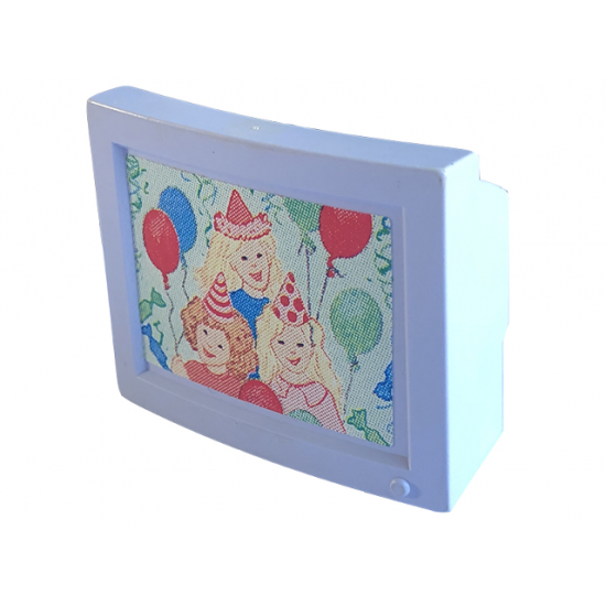 Scala Television / Computer Monitor with Balloons and 3 Girls with Party Hats Pattern (Sticker) - Set 3243