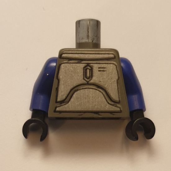 Torso SW Mandalorian Armor Plates Silver Pattern (Jango Fett) / Violet Arms / Black Hands