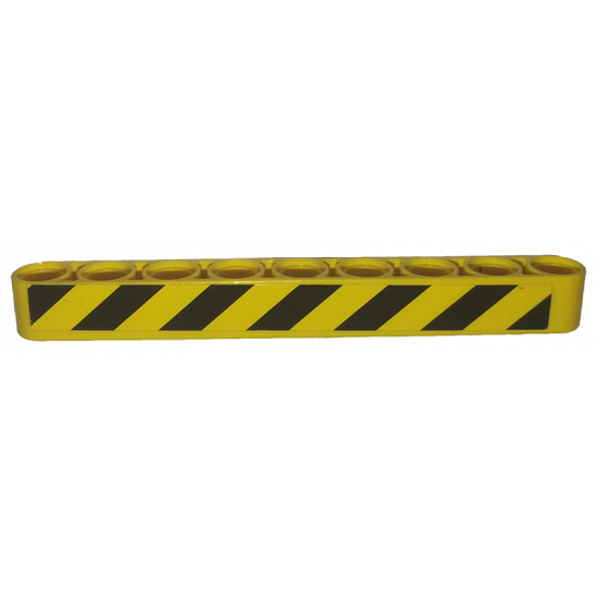 Technic, Liftarm 1 x 9 Thick with Black and Yellow Danger Stripes Pattern Model Left Side (Sticker) - Set 9397