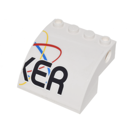 Slope, Curved 4 x 4 x 2 with Holes and 'XER', Blue, Red and Yellow Spinning Orbits Model Right Side Pattern (Sticker) - Set 10244
