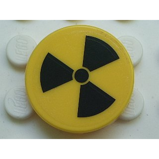 Tile, Round 2 x 2 with Radioactivity Warning Pattern (Sticker) - Set 5980