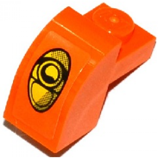 Slope, Curved 2 x 1 x 1 1/3 with Recessed Stud with Yellow Headlight Pattern (Sticker) – Set 75912