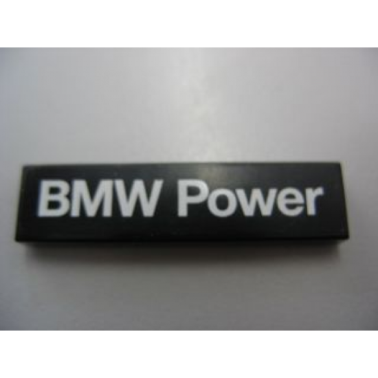 Tile 1 x 4 with 'BMW Power' Pattern (Sticker) - Set 8461