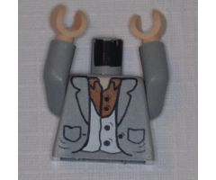 Torso Harry Potter Suit with Pockets, Vest and Brown Shirt Pattern / Light Bluish Gray Arms / Light Nougat Hands