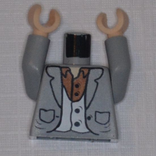 Torso Harry Potter Suit with Pockets, Vest and Brown Shirt Pattern / Light Bluish Gray Arms / Light Nougat Hands