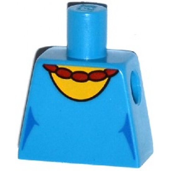 Torso Simpsons Dress with Round Neckline and Red Necklace Pattern