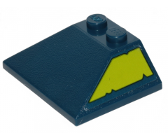 Slope 45 3 x 4 Double / 33 with Lime Trapezoid with Cut Out Edges Pattern Model Right Side (Sticker) - Set 70839