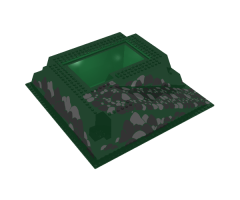 Baseplate, Raised 32 x 32 with Ramp and Pit, Rocks Black/Gray Pattern