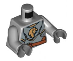Torso Castle Kingdoms Gold Lion Head Front, 2012 The LEGO Store Woodlands, TX Back Pattern / Light Bluish Gray Arms / Dark Bluish Gray Hands