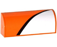 Slope, Curved 1 x 4 x 1 1/3 with Black Stripe and White Half Pattern Model Left Side (Sticker) - Set 75912
