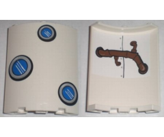 Cylinder Quarter 4 x 4 x 6 with Portholes Outside and Brown Pipes Inside Pattern (Stickers) - Set 3831