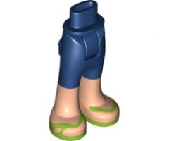Mini Doll, Legs with Hips and Trousers with Back Pockets Shorts with Light Nougat Legs and Lime Sandals Pattern