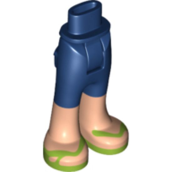 Mini Doll, Legs with Hips and Trousers with Back Pockets Shorts with Light Nougat Legs and Lime Sandals Pattern