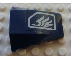 Wedge 4 x 4 No Studs with White Quad Wing on Dark Blue Background Pattern (Sticker) - Set 8103