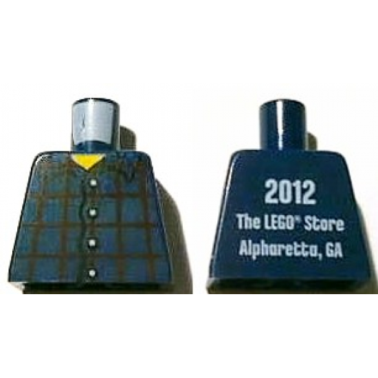 Torso Studios Plaid Button Shirt Front, 2012 The LEGO Store Alpharetta, GA Back Pattern