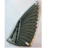 Plastic Triangle 6 x 12 Wing with Gray Feathers Pattern