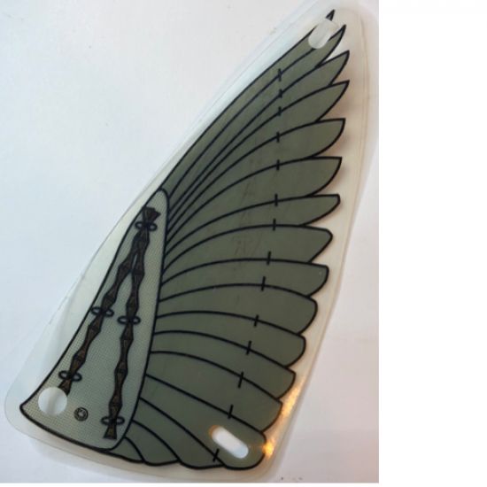 Plastic Triangle 6 x 12 Wing with Gray Feathers Pattern