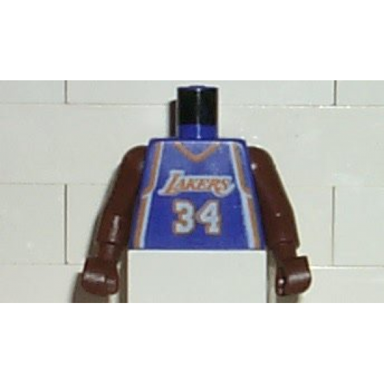 Torso NBA Los Angeles Lakers #34 (Road Jersey) Pattern / Brown NBA Arms