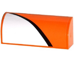 Slope, Curved 1 x 4 x 1 1/3 with Black Stripe and White Half Pattern Model Right Side (Sticker) - Set 75912