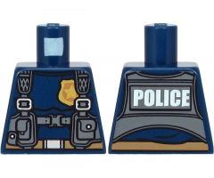 Torso Police with Harness, Gold Star Badge, Belt and 'POLICE' on Back Pattern