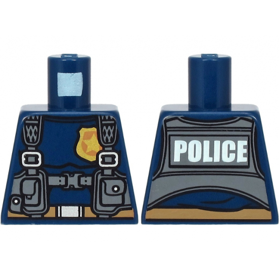 Torso Police with Harness, Gold Star Badge, Belt and 'POLICE' on Back Pattern