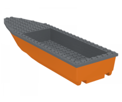 Boat Hull Unitary 28 x 8 Base with Dark Bluish Gray Boat Hull Unitary 28 x 8 Top (92710 / 92711)
