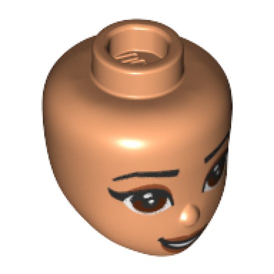 Mini Doll, Head Friends with Dark Brown Eyes, Medium Nougat Lips Pattern (Jasmine)