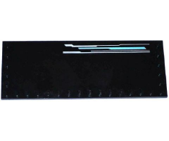 Tile, Modified 6 x 16 with Studs on Edges with Silver and Medium Azure Lines Pattern Model Left Side (Sticker) - Set 70173