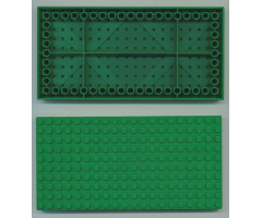 Brick 10 x 20 with Bottom Tubes in single row around edge, with dual '+' Cross Supports