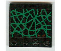 Tile, Modified 4 x 4 with Studs on Edge with Green Vines and Red Eyes Pattern (Sticker) - Set 4766