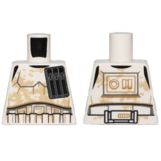 Torso SW Armor Stormtrooper, Narrow Black Ammo Pouch and Tan Dirt Stains Pattern