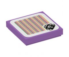Tile 2 x 2 with Super Mario Scanner Code Urchin Pattern (Sticker) - Set 71361