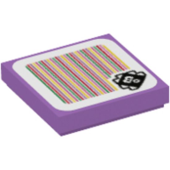 Tile 2 x 2 with Super Mario Scanner Code Urchin Pattern (Sticker) - Set 71361
