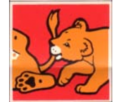 Duplo, Tile 2 x 2 x 1 with Lion Mosaic Picture 14 Pattern (Set 1019)