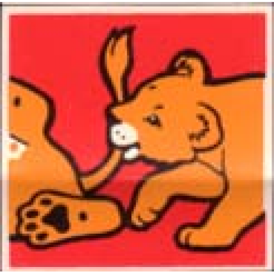 Duplo, Tile 2 x 2 x 1 with Lion Mosaic Picture 14 Pattern (Set 1019)