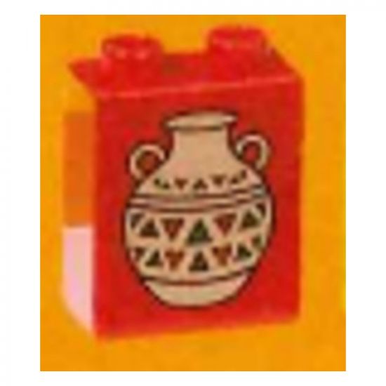 Duplo, Brick 1 x 2 x 2 with Indian Pottery Pattern