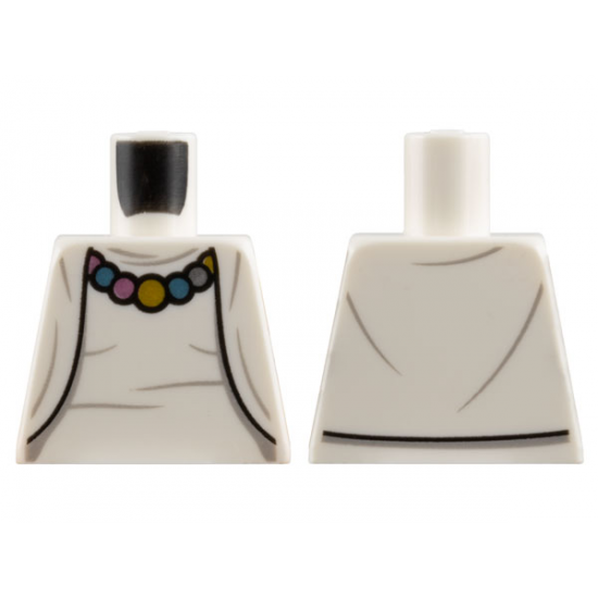 Torso Female Rumpled Top and Jacket with Necklace Pattern