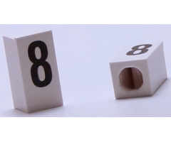 Tile, Modified 1 x 2 x 5/6 with Stud Hole in End and Black '8' Pattern