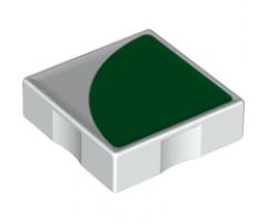 Duplo, Tile 2 x 2 with Shape Green Quarter Circle Pattern