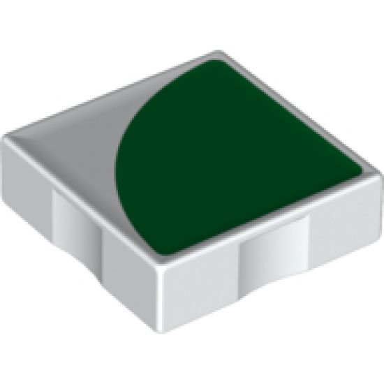 Duplo, Tile 2 x 2 with Shape Green Quarter Circle Pattern