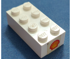 Brick 2 x 4 with Shell Logo I Pattern on Both Ends (Stickers) - Sets 642-1 / 673-1