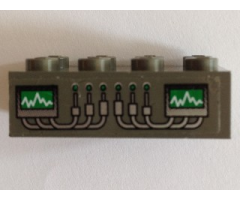 Brick 2 x 4 with Graphs and Wires Pattern (Sticker) - Set 4851