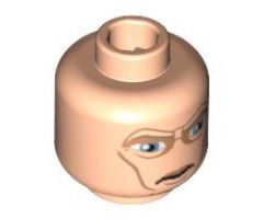 Minifigure, Head Male Large Blue Eyes and Cheek Lines Pattern (SW Clone Wars Mandalorian) - Blocked Open Stud