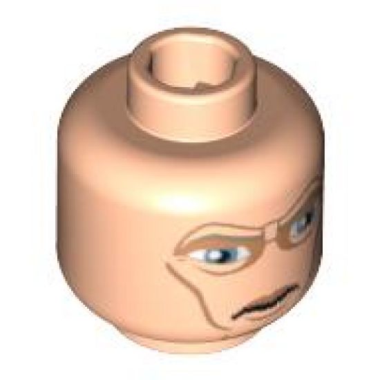 Minifigure, Head Male Large Blue Eyes and Cheek Lines Pattern (SW Clone Wars Mandalorian) - Blocked Open Stud