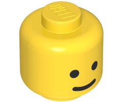 Minifigure, Head Standard Grin Pattern - Solid Stud