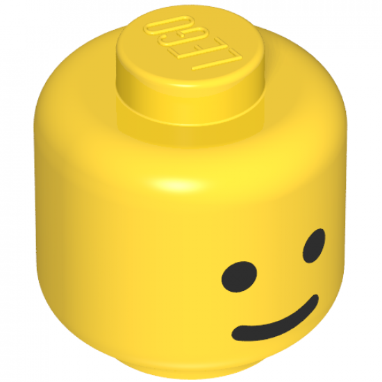 Minifigure, Head Standard Grin Pattern - Solid Stud